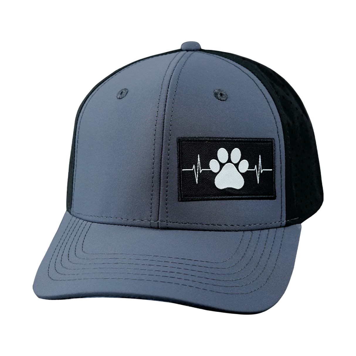 Dog - 6 Panel - Charcoal / Black - Laser Mesh (Unisex)