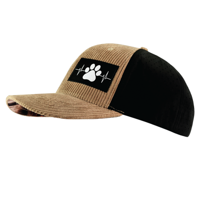 Dog - 6 Panel - Corduroy - Tan / Black - Laser Mesh (Unisex)