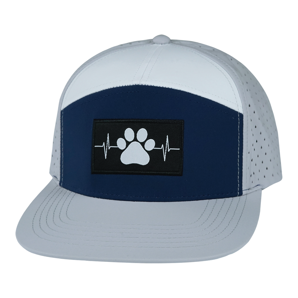 Dog - 7 Panel - Gray / Navy / White - Laser Mesh (Unisex)