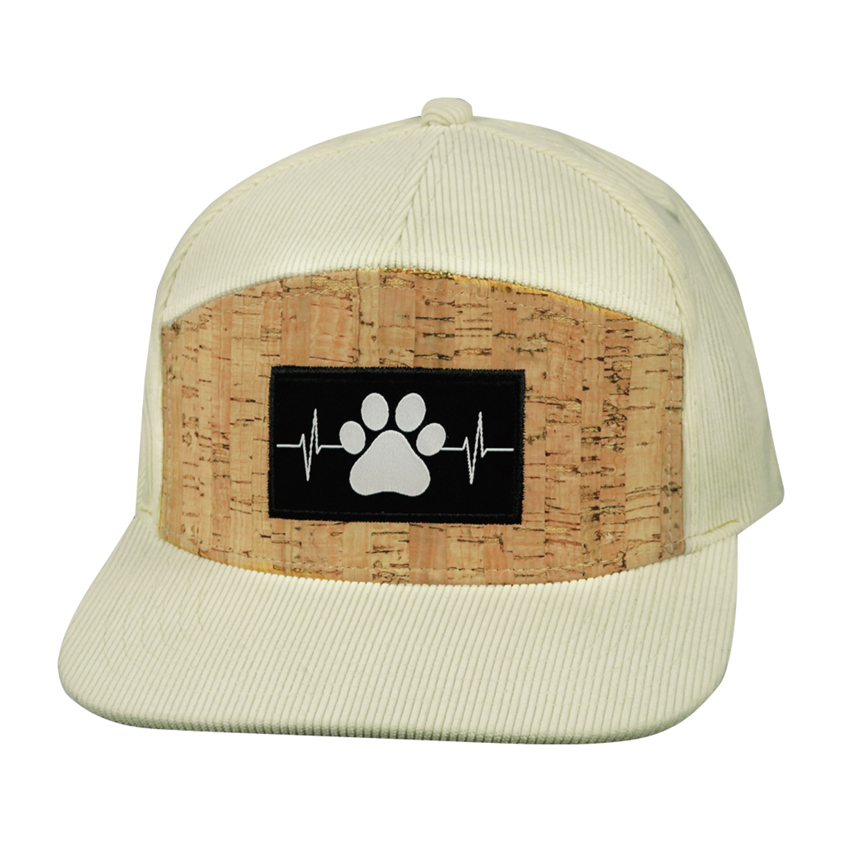 Dog - 7 Panel - Corduroy - Cork - Cream - Fabric Back (Unisex)