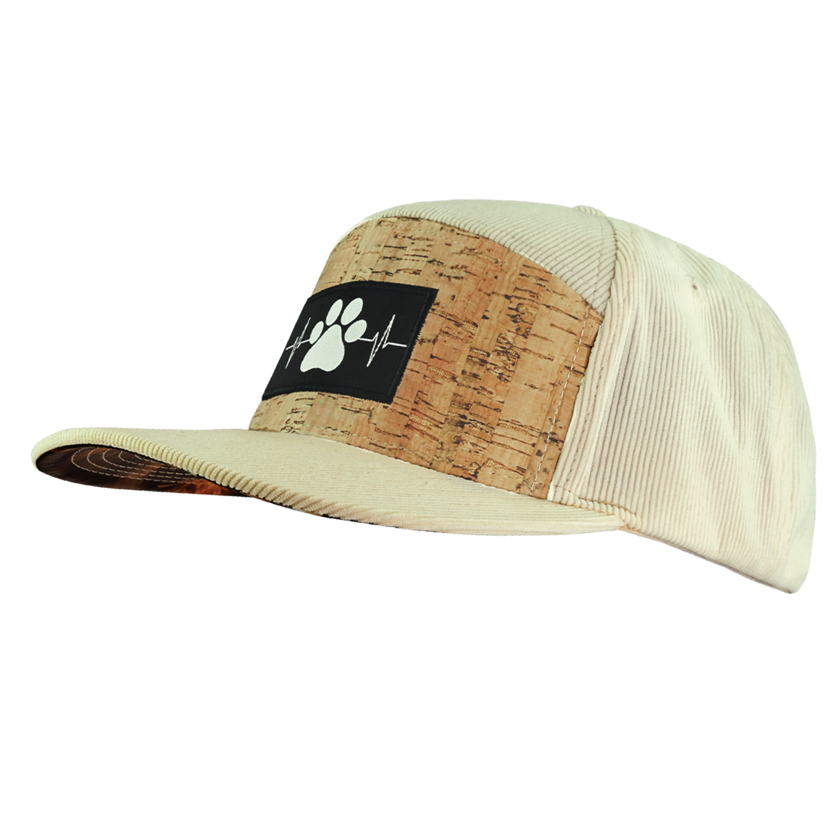 Dog - 7 Panel - Corduroy - Cork - Cream - Fabric Back (Unisex)