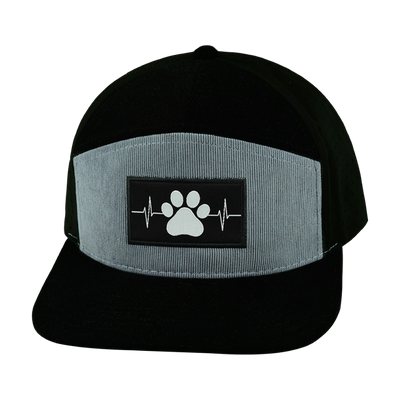 Dog - 7 Panel - Corduroy - Black / Gray Blue - Laser Mesh (Unisex)