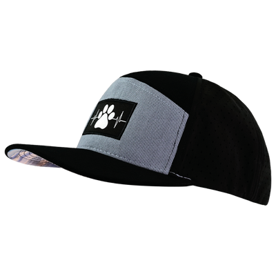 Dog - 7 Panel - Corduroy - Black / Gray Blue - Laser Mesh (Unisex)