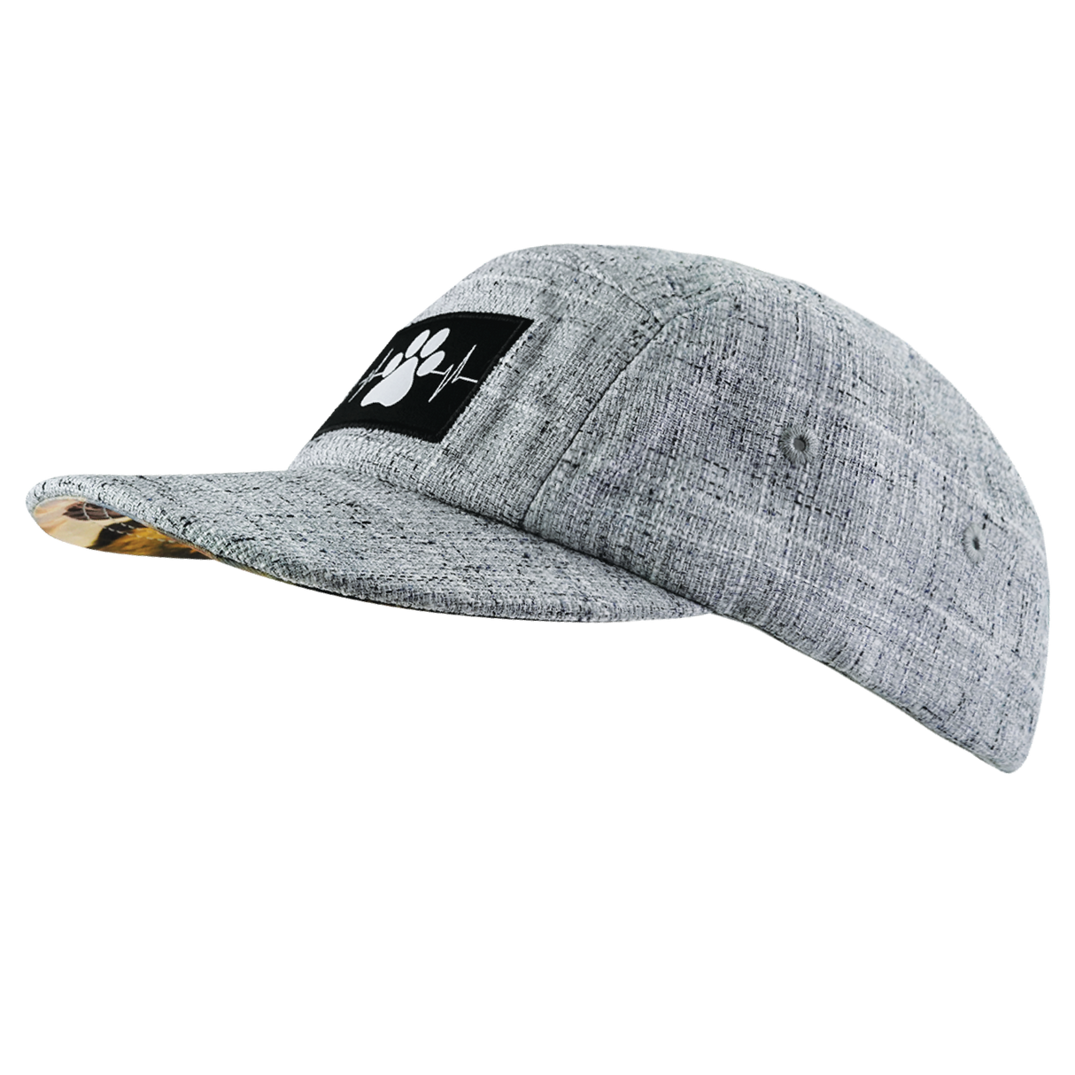 Dog - 5 Panel - Unstructured - Light Gray Hemp - Fabric Back (Unisex)