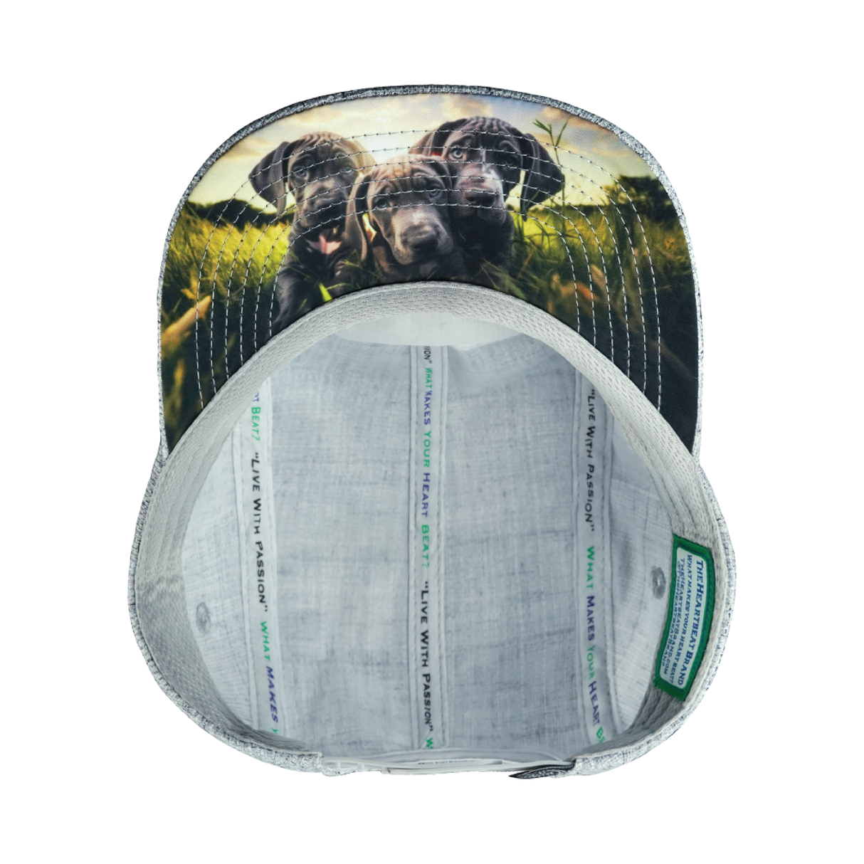 Dog - 5 Panel - Unstructured - Light Gray Hemp - Fabric Back (Unisex)