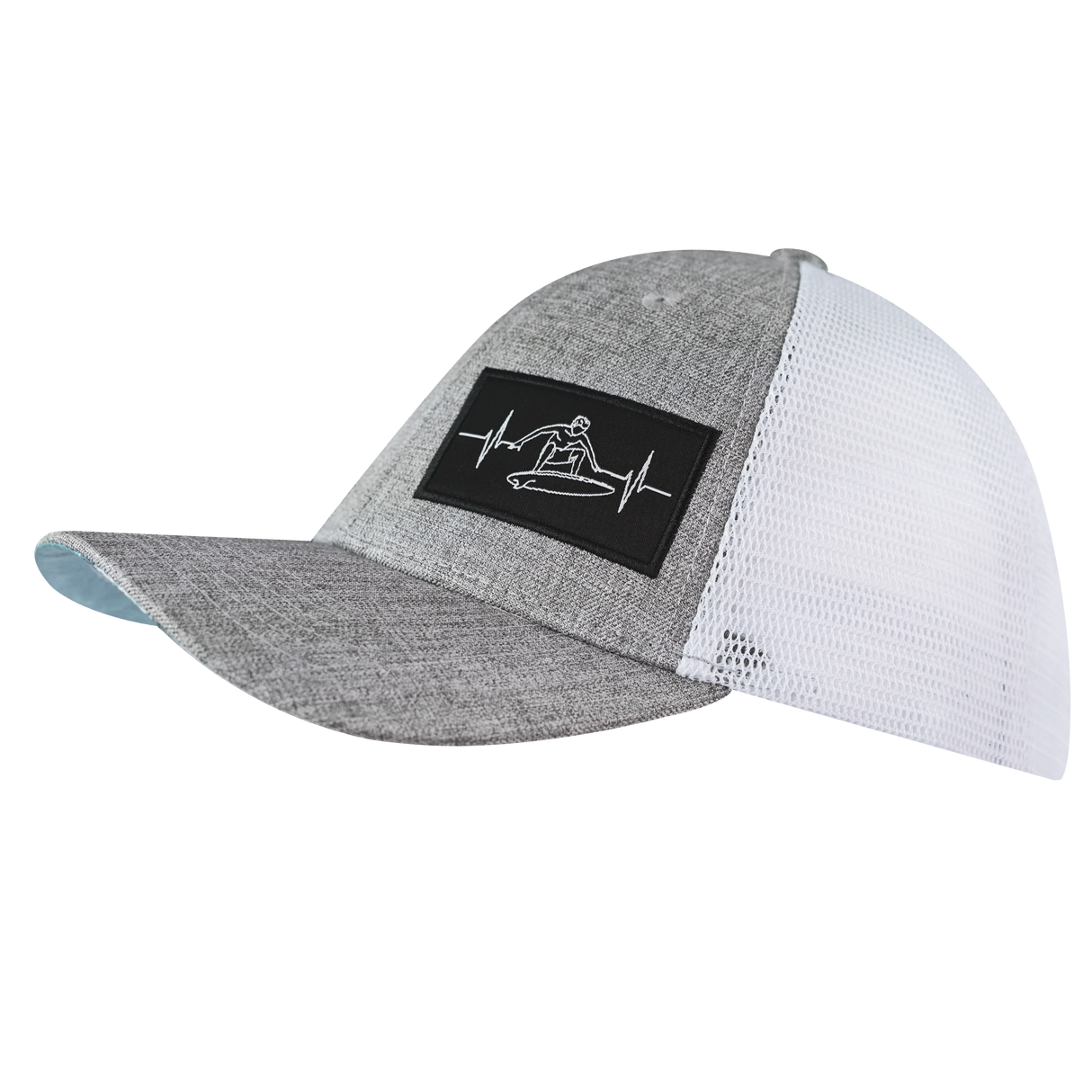 Surf - 6 Panel - Shallow Fit - Heather Gray / White - Trucker Mesh (Unisex)