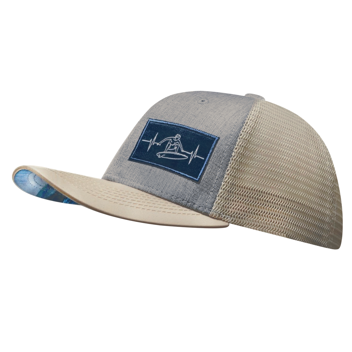 Surf - 6 Panel - Cream / Gray - Trucker Mesh (Unisex)