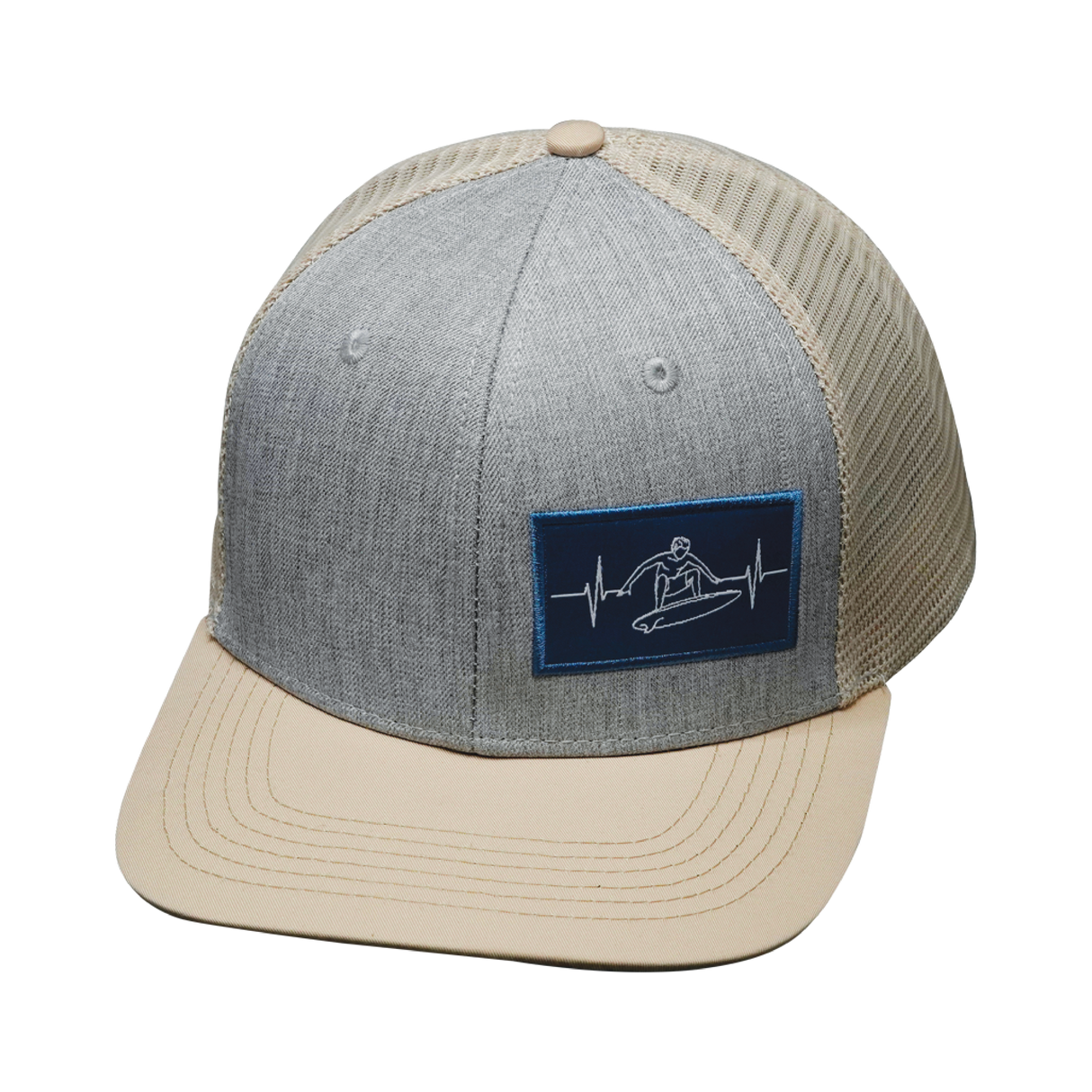 Surf - 6 Panel - Cream / Gray - Trucker Mesh (Unisex)