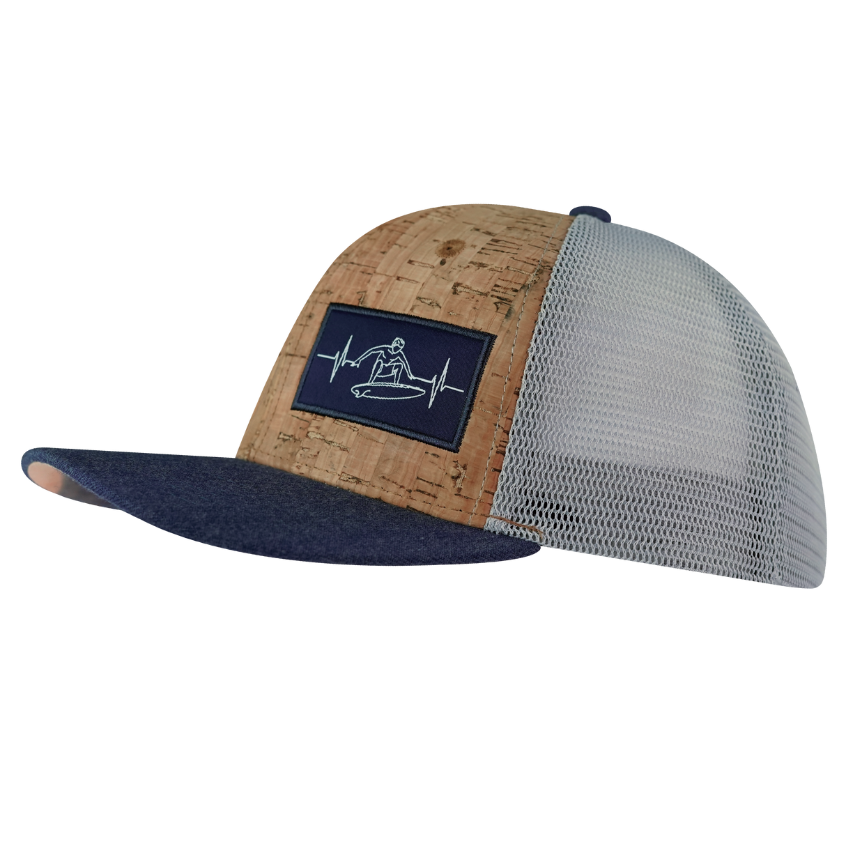 Surf - 6 Panel - Cork - Heather Navy / Gray - Trucker Mesh (Unisex)