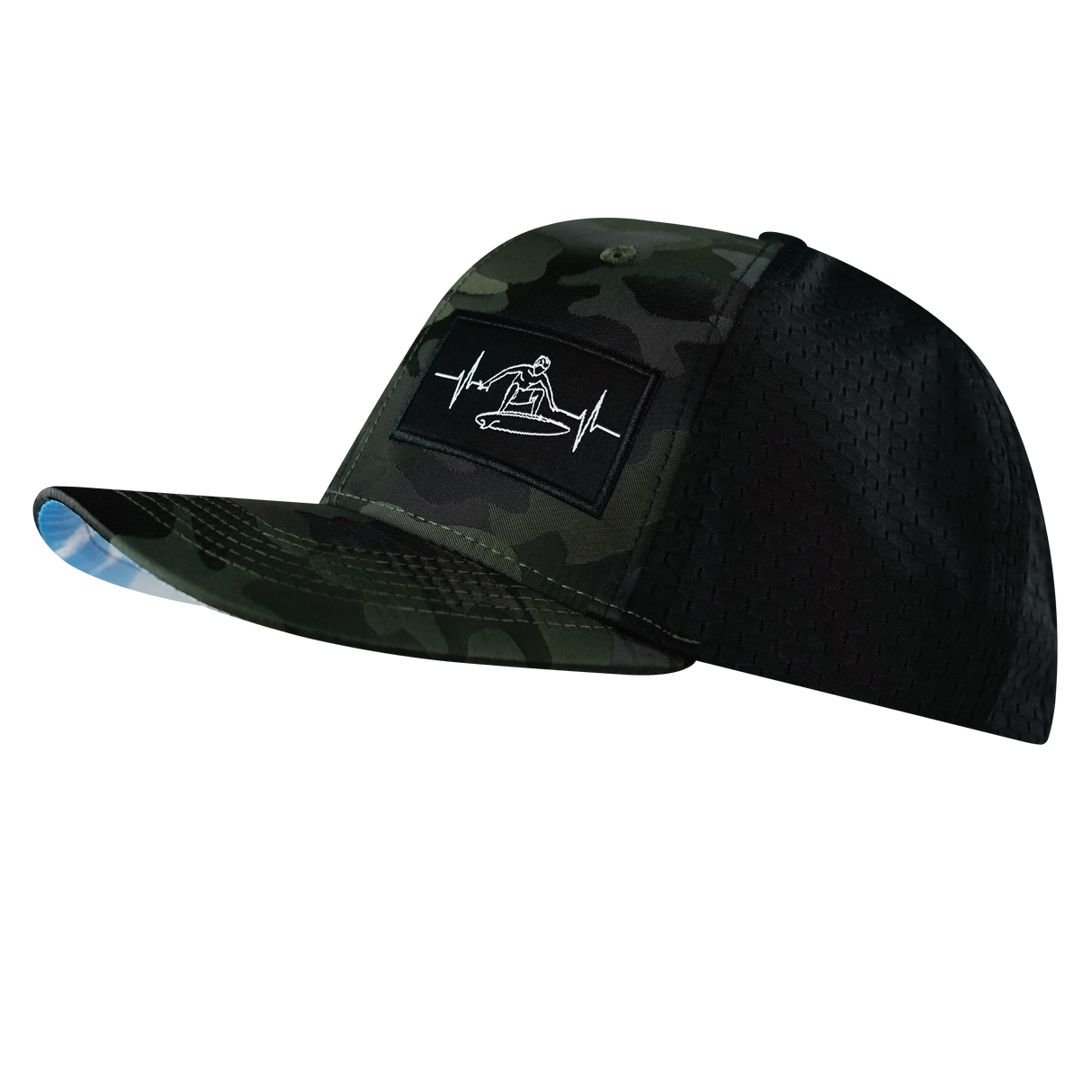 Surf - 6 Panel - Green Camo / Black - Trucker Mesh (Unisex)