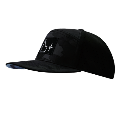 Idaho - 7 Panel - Black Camo / Black - Laser Mesh (Unisex)