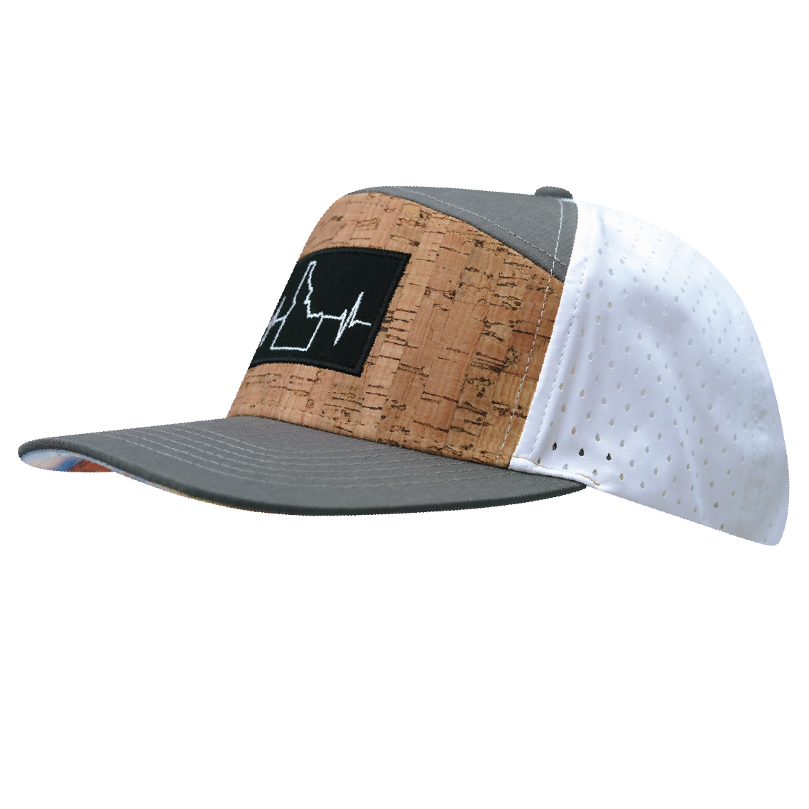 Idaho - 7 Panel - Cork - Gray / White - Laser Mesh (Unisex)