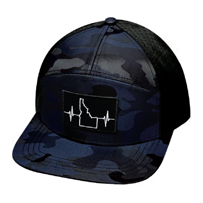Idaho - 7 Panel - Navy Camo / Black - Laser Mesh (Unisex)