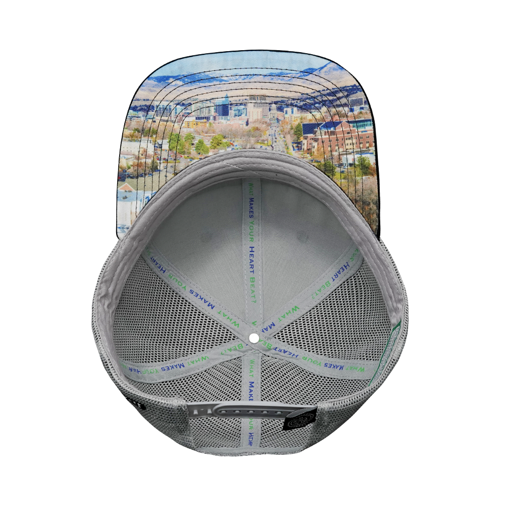 Idaho - 6 Panel - Suede - Black / Gray - Trucker Mesh (Unisex)