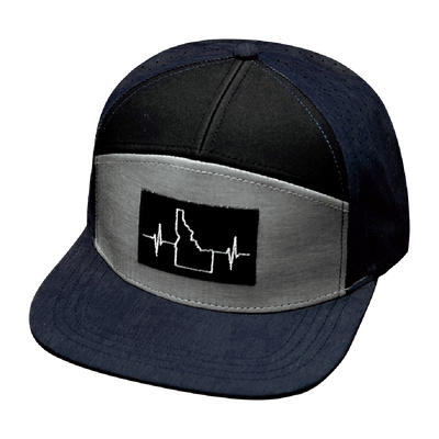 Idaho - 7 Panel - Navy / Gray / Black - Laser Mesh (Unisex)