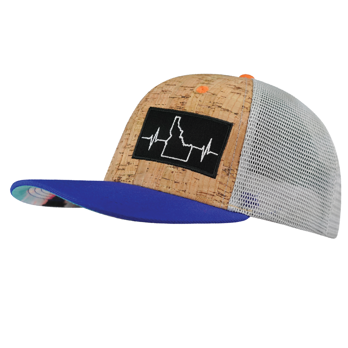 Idaho - 6 Panel - Cork - Royal Blue / Gray - Trucker Mesh (Unisex)