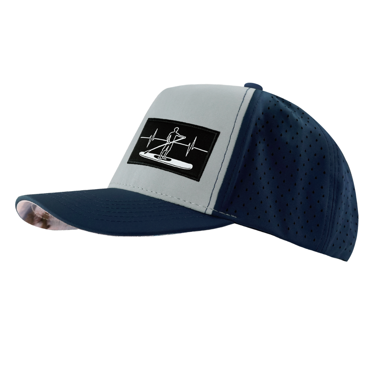 Paddle Board - 5 Panel - Structured - Dark Blue / Gray Blue - Laser Mesh (Unisex)