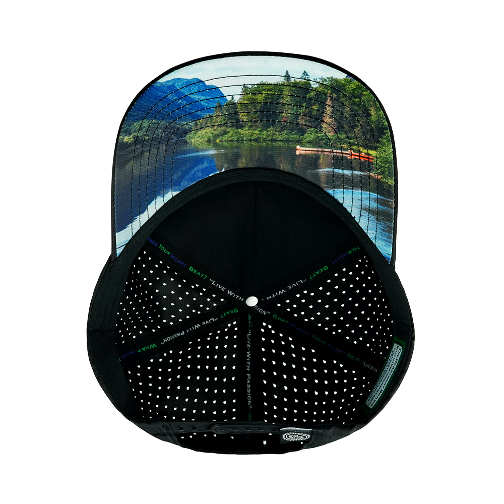 Paddle Board - 5 Panel - Structured - Black Camo - Laser Mesh (Unisex)