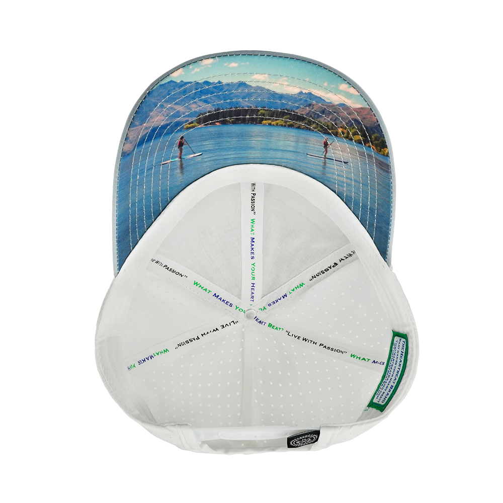 Paddle Board - 6 Panel - Shallow Fit - Pony Tail - Cork - Gray / White - Laser Mesh (Unisex)