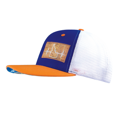 Idaho - 6 Panel - Royal Blue / Orange / White - Trucker Mesh (Unisex)