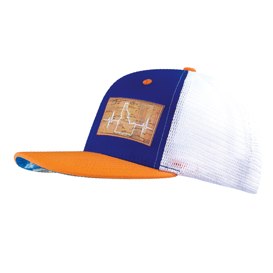 Idaho - 6 Panel - Royal Blue / Orange / White - Trucker Mesh (Unisex)
