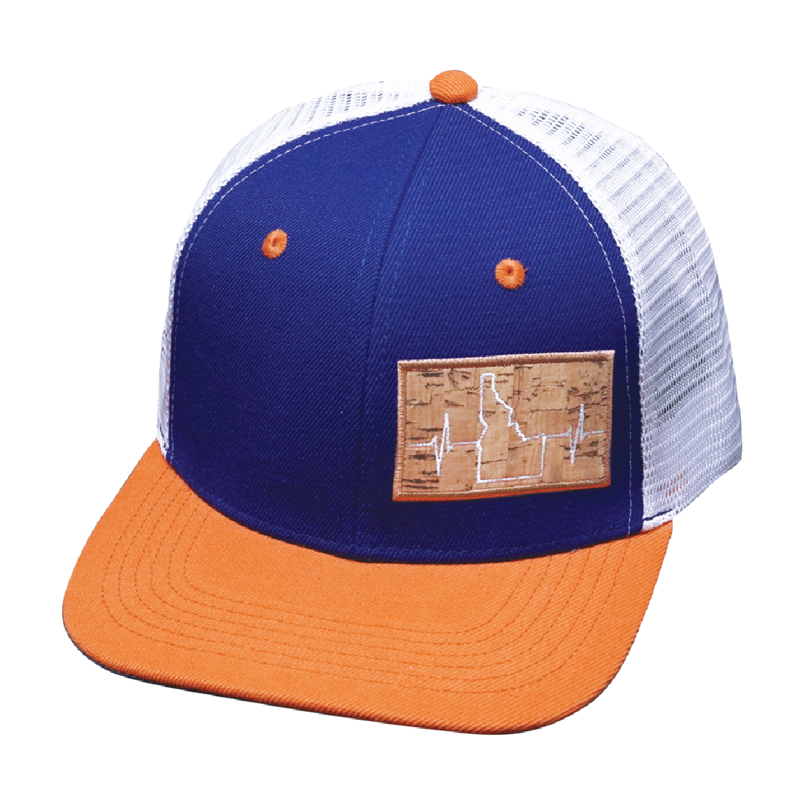 Idaho - 6 Panel - Royal Blue / Orange / White - Trucker Mesh (Unisex)