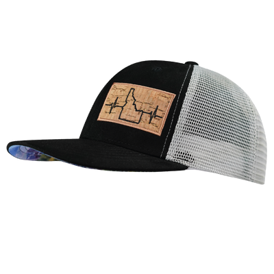 Idaho - 6 Panel - Suede - Black / Gray - Trucker Mesh (Unisex)