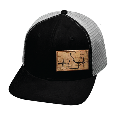 Idaho - 6 Panel - Suede - Black / Gray - Trucker Mesh (Unisex)