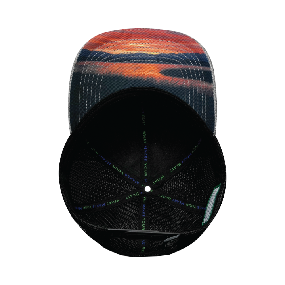 Idaho - 6 Panel - Shallow Fit - Heather Gray / Black - Trucker Mesh (Unisex)