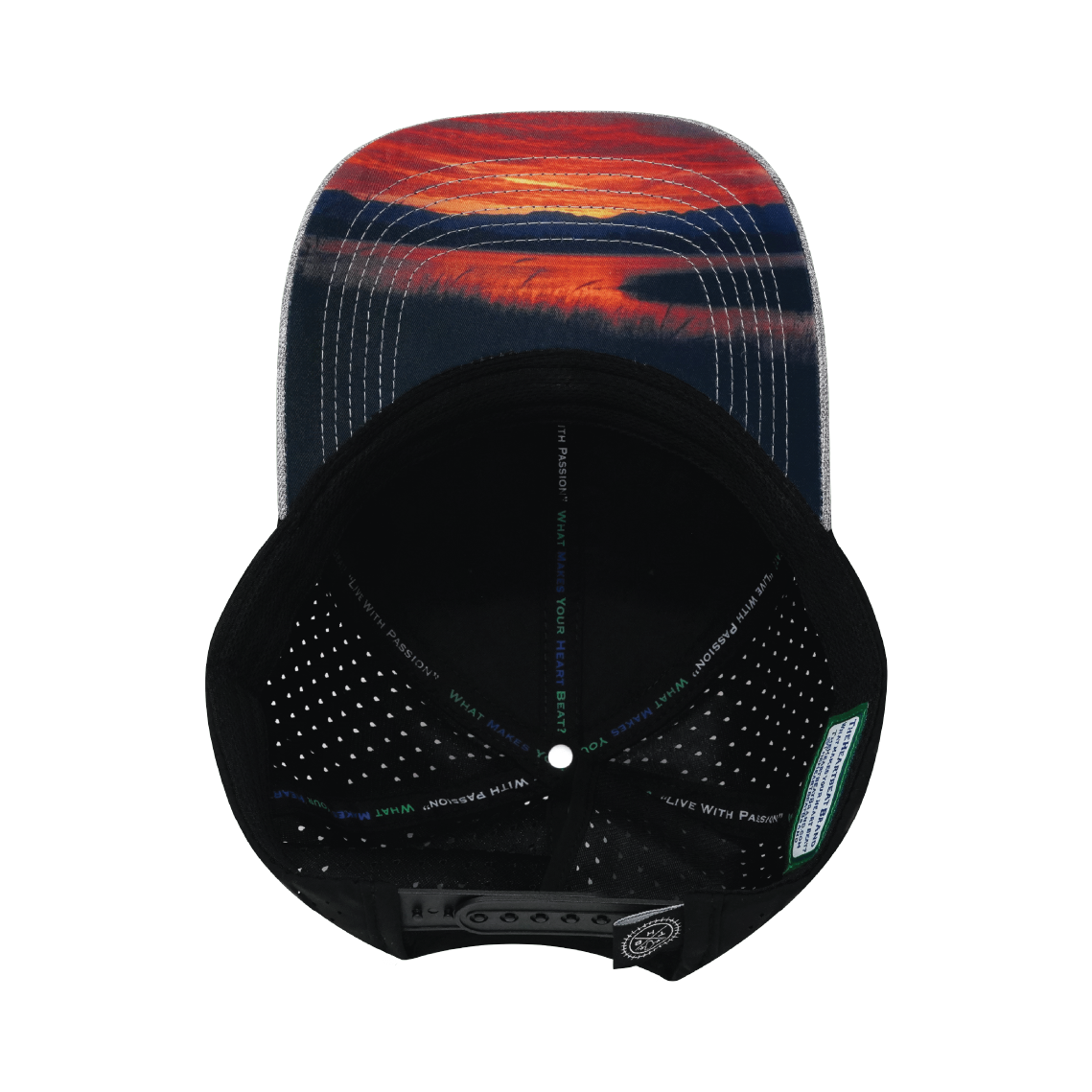 Idaho - 6 Panel - Shallow Fit - Pony Tail - Heather Gray / Black - Laser Mesh (Unisex)