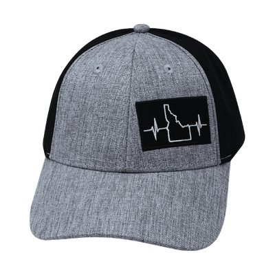 Idaho - 6 Panel - Shallow Fit - Pony Tail - Heather Gray / Black - Laser Mesh (Unisex)