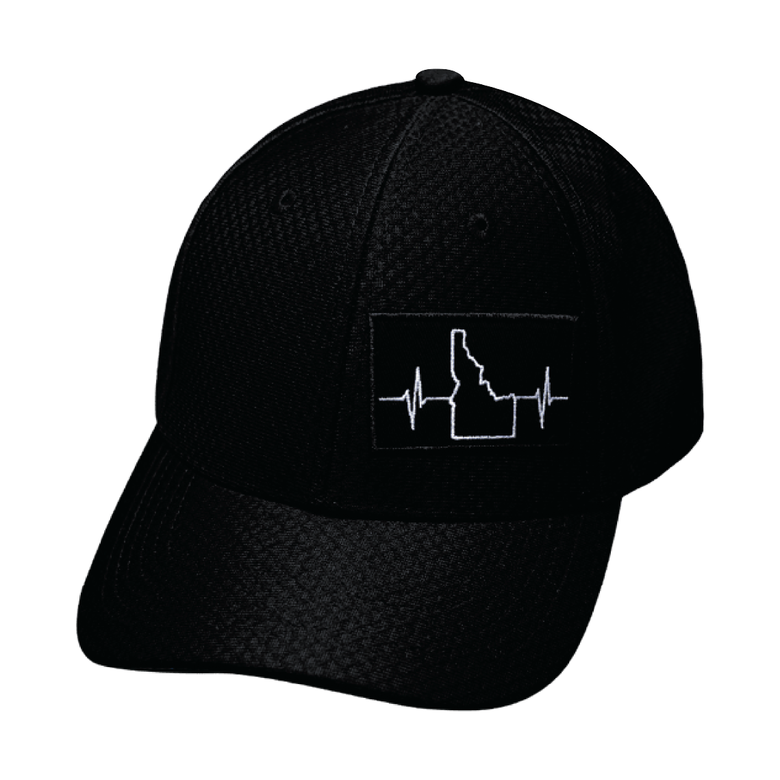 Idaho - 6 Panel - AirMesh - Athletic Fit - Black - Fabric Back (Unisex)