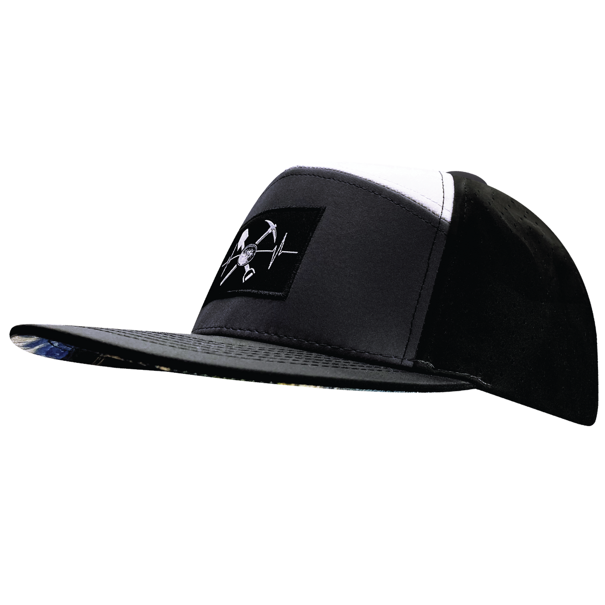 Prospecting - 7 Panel - Black / Charcoal / White - Laser Mesh (Unisex)