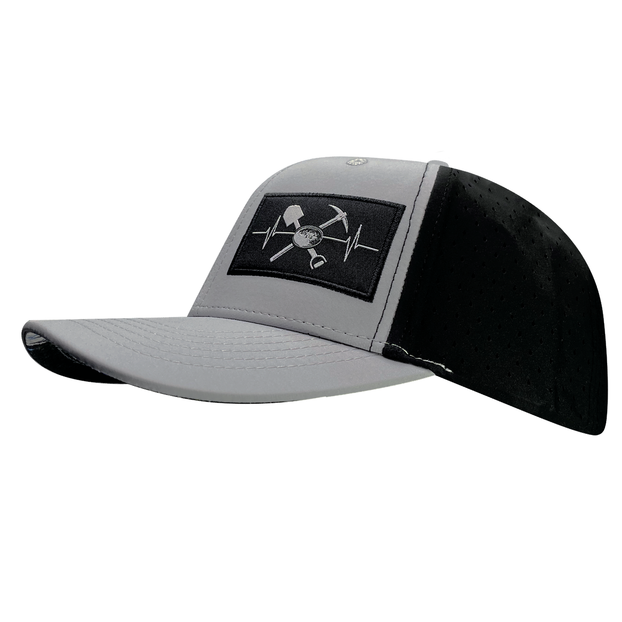 Prospecting - 6 Panel - Gray / Black - Laser Mesh (Unisex)