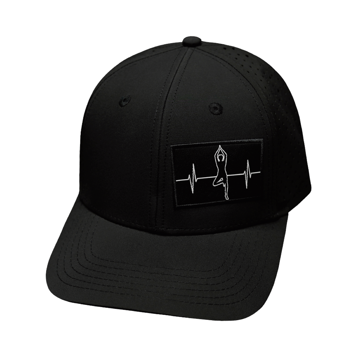 Yoga - 6 Panel - Black - Laser Mesh (Unisex)