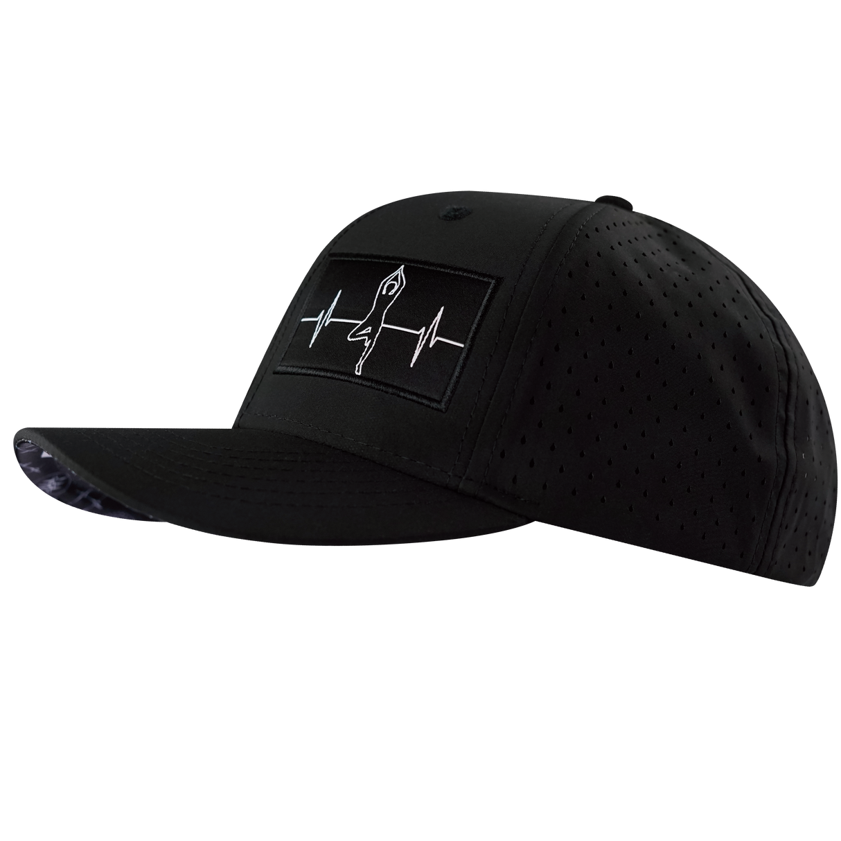 Yoga - 6 Panel - Black - Laser Mesh (Unisex)