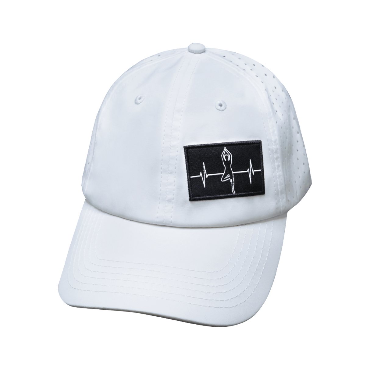 Yoga - 6 Panel - Unstructured - Relaxed Fit - Pony Tail - White - Laser Mesh (Unisex)