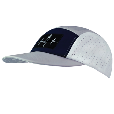 Yoga - 5 Panel - Sporty - Unstructured - Pony Tail - Gray / Navy / White - Laser Mesh (Unisex)