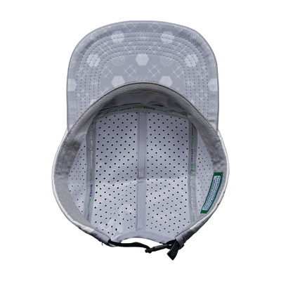 Yoga - 5 Panel - Sporty - Unstructured - Pony Tail - Gray / Navy / White - Laser Mesh (Unisex)