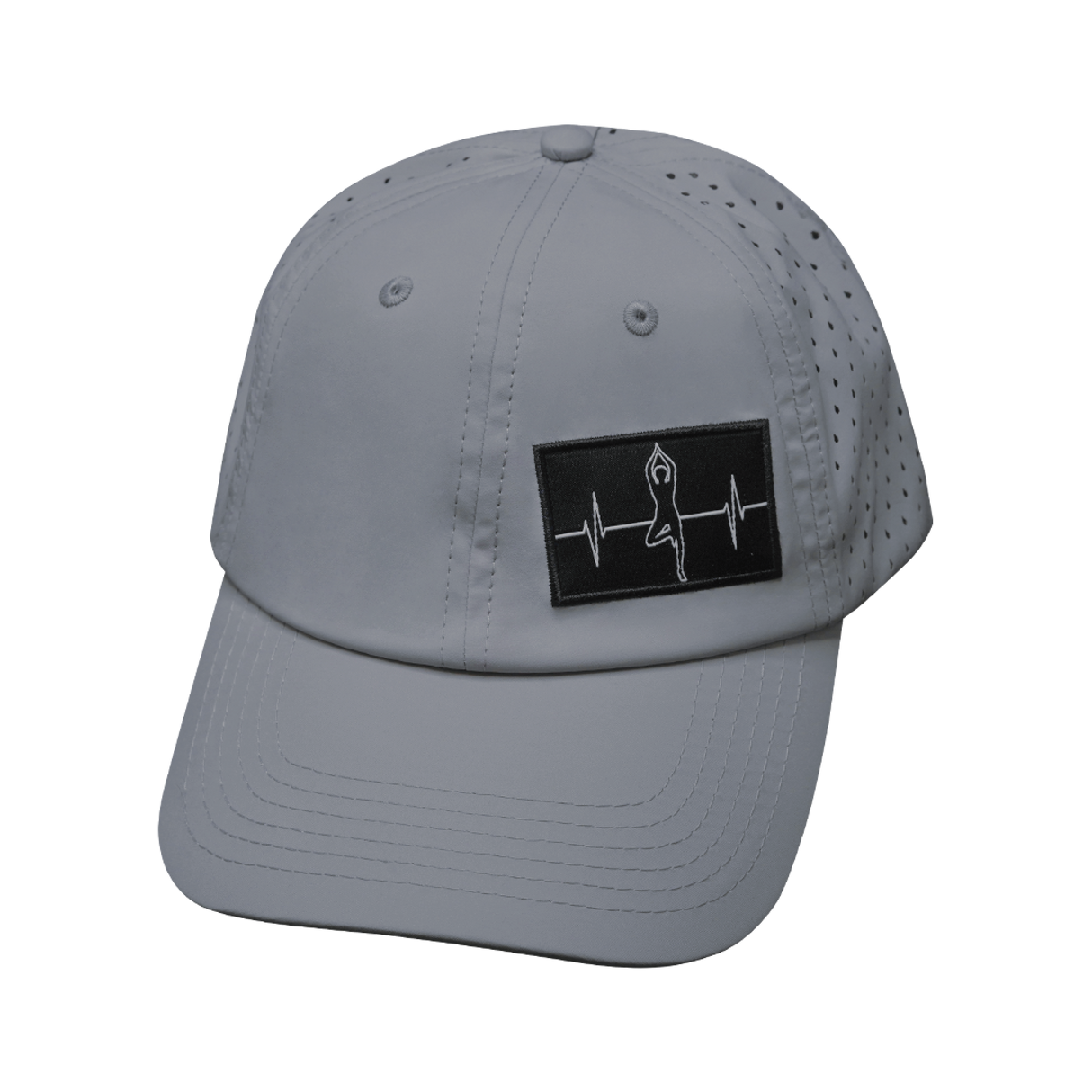 Yoga - 6 Panel - Unstructured - Relaxed Fit - Pony Tail - Gray - Laser Mesh (Unisex)