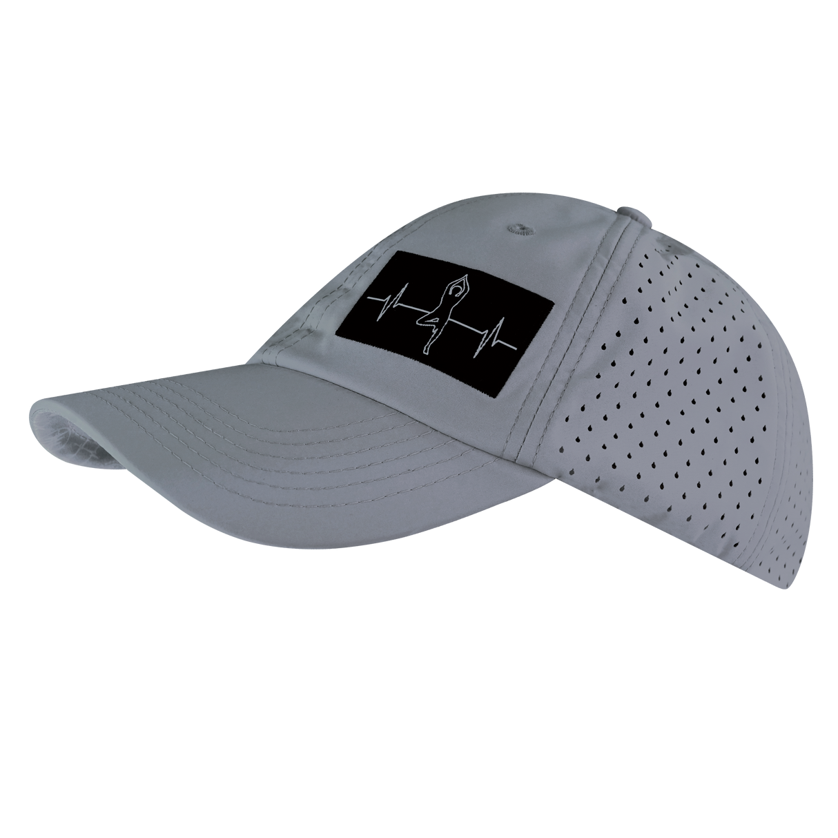 Yoga - 6 Panel - Unstructured - Relaxed Fit - Pony Tail - Gray - Laser Mesh (Unisex)