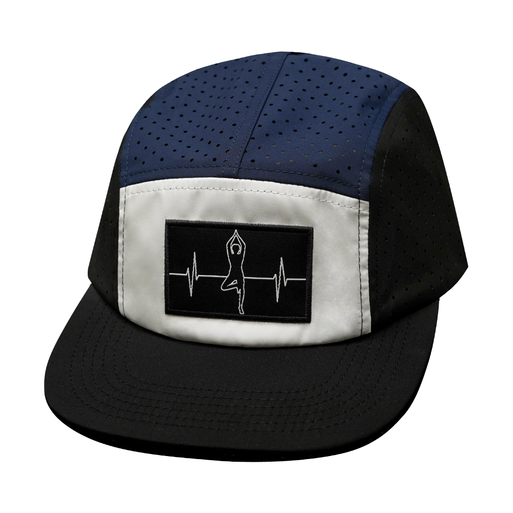 Yoga - 5 Panel - Sporty - Unstructured - Pony Tail - Black / White / Navy - Laser Mesh (Unisex)