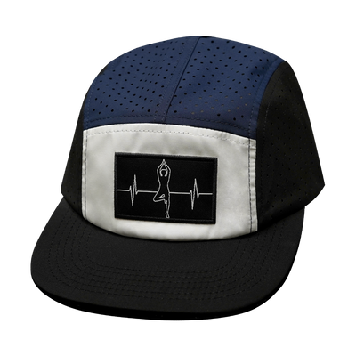 Yoga - 5 Panel - Sporty - Unstructured - Pony Tail - Black / White / Navy - Laser Mesh (Unisex)