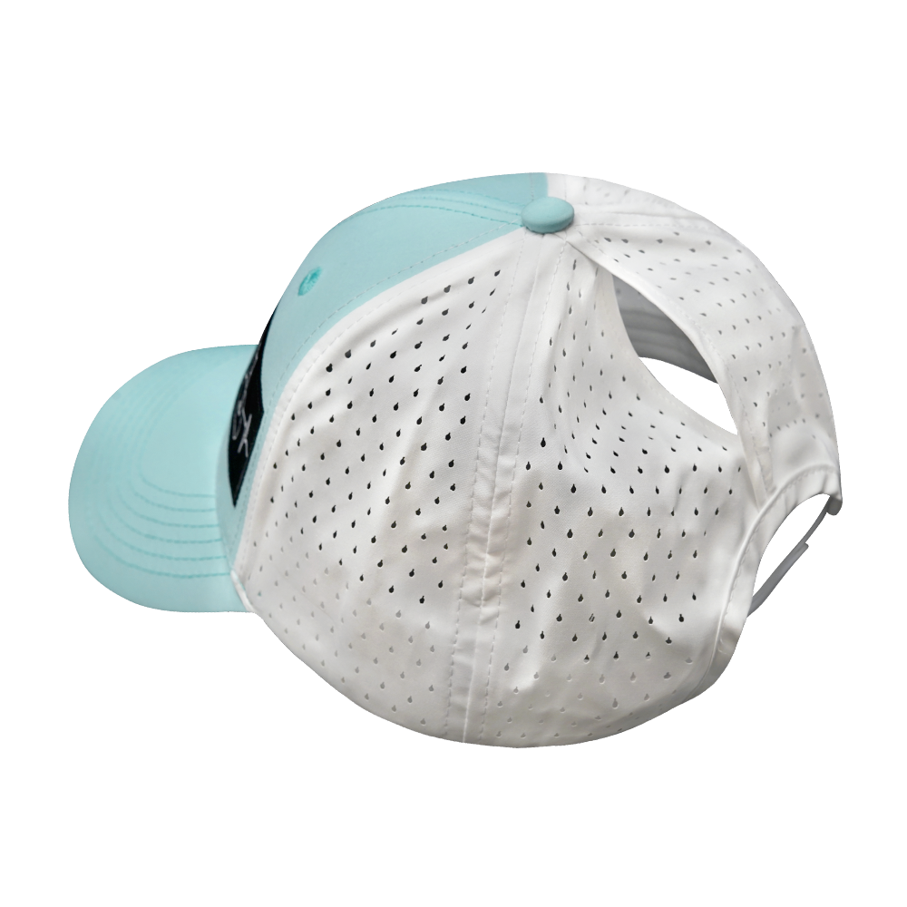 Golf - 6 Panel - Shallow Fit - Pony Tail - Mint Green / White - Laser Mesh (Unisex)