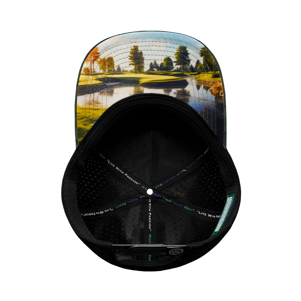 Golf - 5 Panel - Structured - Soft Teal Camo / Black - Laser Mesh (Unisex)