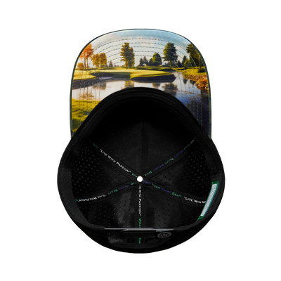 Golf - 5 Panel - Structured - Soft Teal Camo / Black - Laser Mesh (Unisex)