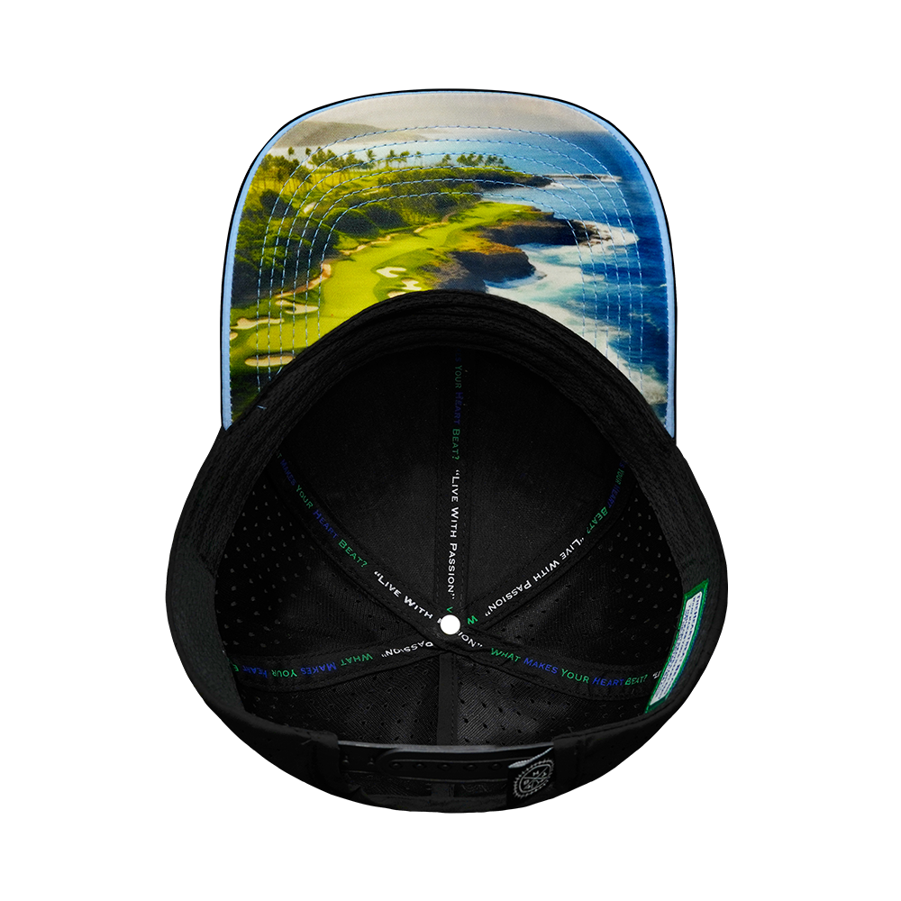 Golf - 6 Panel - Shallow Fit - Pony Tail - Baby Blue / Black - Laser Mesh (Unisex)