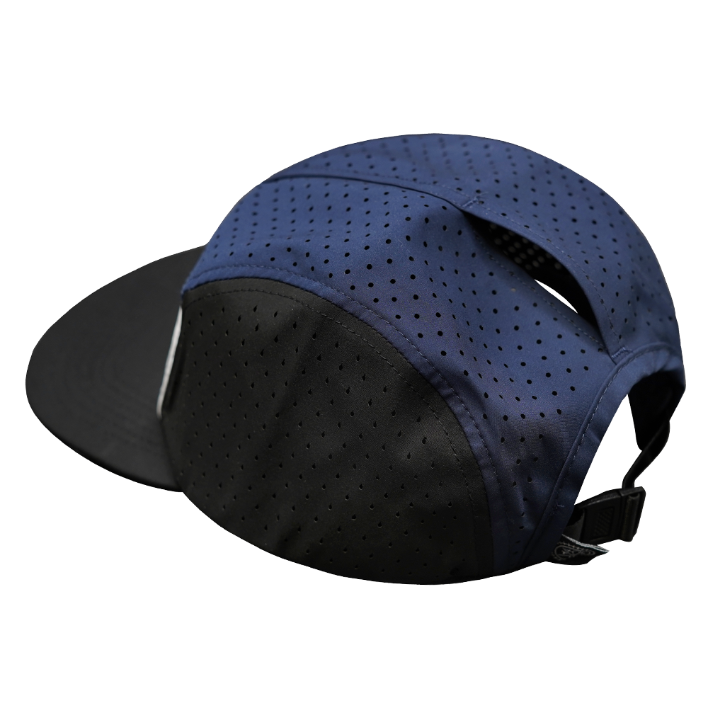 Yoga - 5 Panel - Sporty - Unstructured - Pony Tail - Black / White / Navy - Laser Mesh (Unisex)