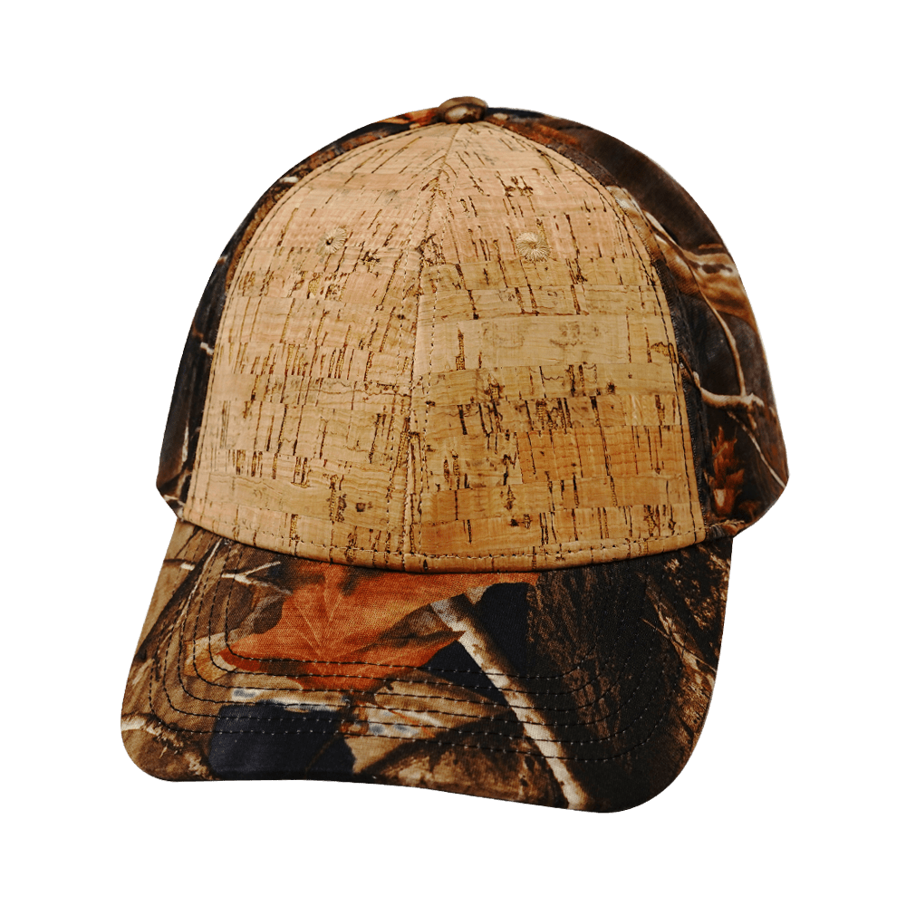 Blank 6 Panel hat — Shallow Fit, Cork, Fall Camo, Fabric Back