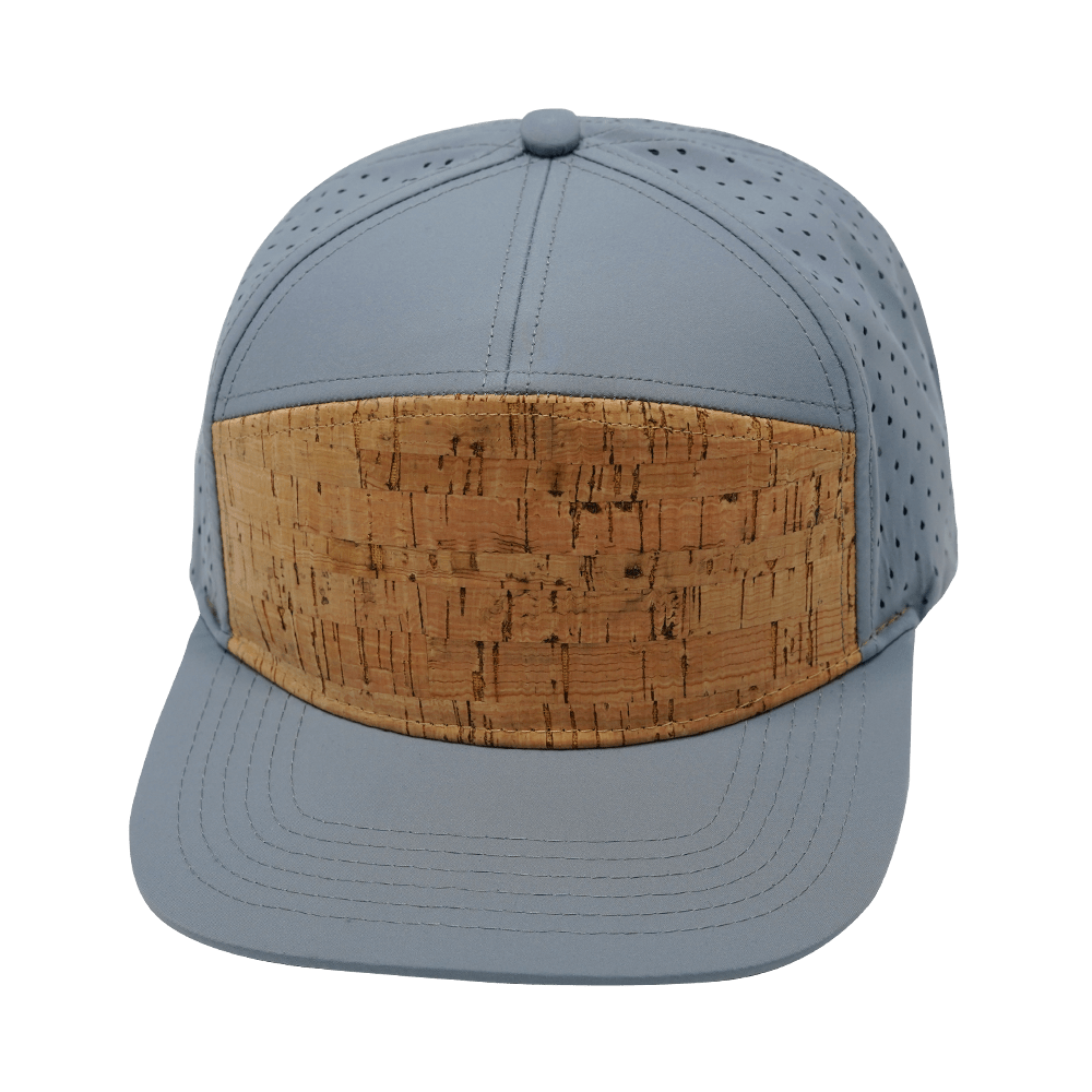 Blank - 7 Panel - Cork - Gray Blue (Unisex) - Laser Mesh